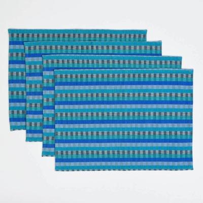 Hand Woven Hache Dish Towels Blue Gray & White Mayamam Weavers